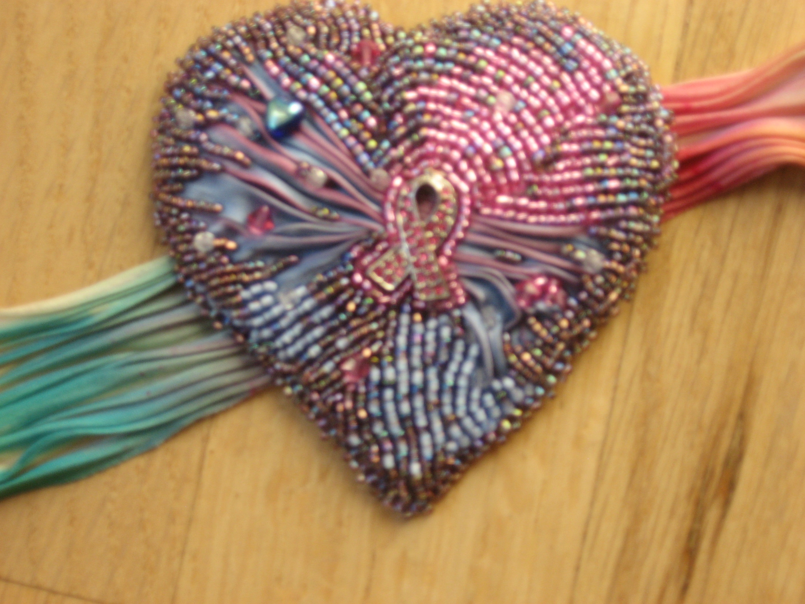 Pink Beaded Heart